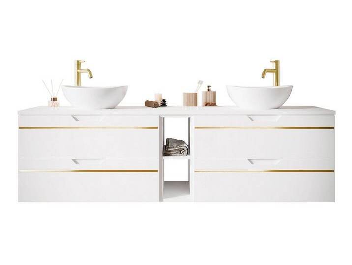 Lookway Badmöbel-Set OPIUM III 140 cm Hängeschrank mit Waschbecken & Regal, weiß, mit Waschbecken von OTTO