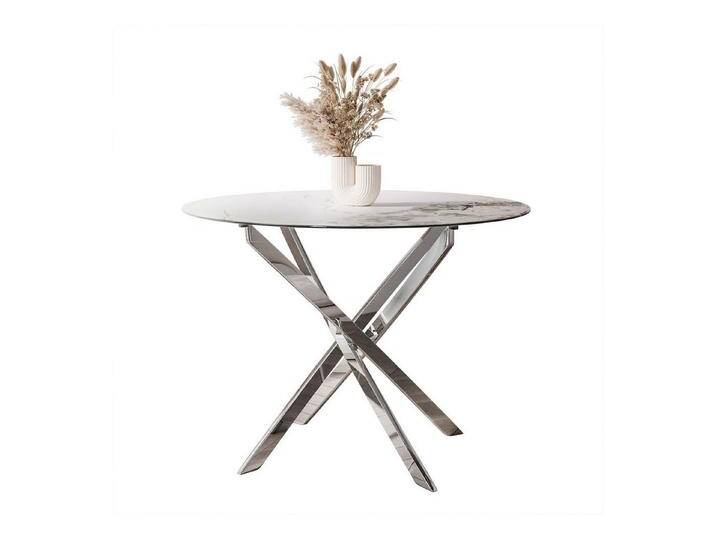 Lookway Esstisch BEIRA II, Runder Tisch 90 cm, Platte aus Keramik, ohne Stühle, silberfarben Lookway Esstisch BEIRA II, Runder Tisch 90 cm, Platte aus Keramik, ohne Stühle, silberfarben von OTTO