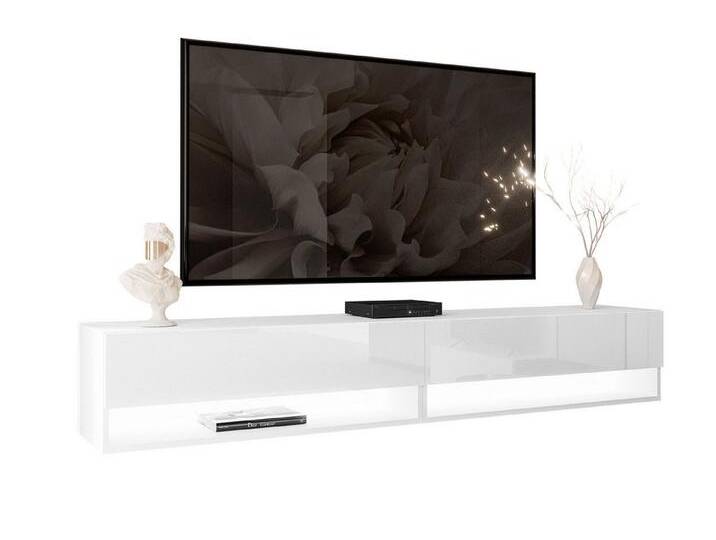 Lookway Lowboard CALANTE 180 cm RTV Hängeschrank mit LED-Beleuchtung, weiß, Weiß / Weiß Hochglanz Lookway Lowboard CALANTE 180 cm RTV Hängeschrank mit LED-Beleuchtung, weiß, Weiß / Weiß Hochglanz von OTTO