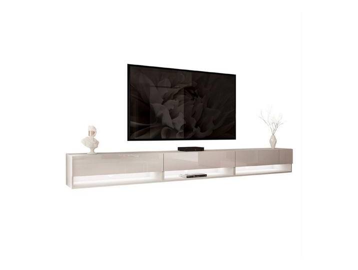 Lookway Lowboard CALANTE 270 cm RTV Hängeschrank mit LED-Beleuchtung, beige, Kaschmir / Kaschmir Hochglanz von OTTO
