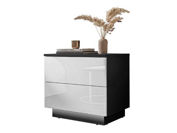 Lookway Nachttisch LINA mit Push-Open System Hochglanz LED, schwarz, Schwarz / Weiß hochglanz Lookway Nachttisch LINA mit Push-Open System Hochglanz LED, schwarz, Schwarz / Weiß hochglanz von OTTO