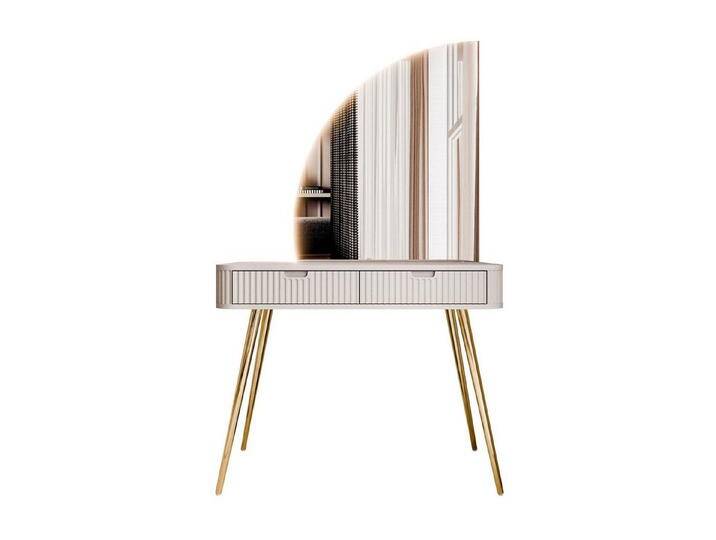 Lookway Schminktisch ZAIRA-QS mit LED Spiegel, Breite: 103 cm, beige, kaschmir links gold von OTTO