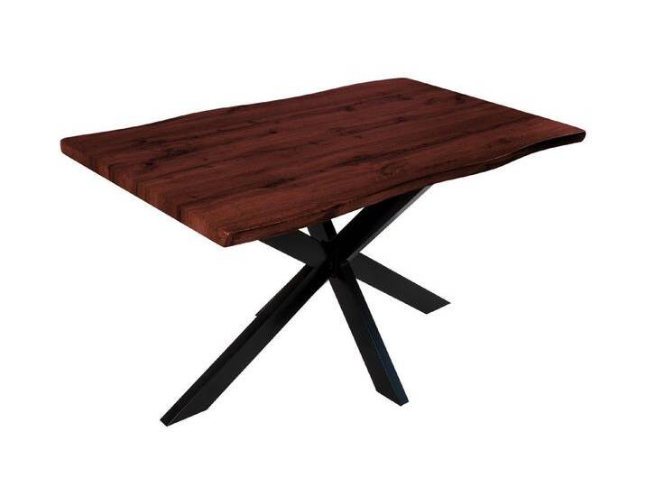 Loreno® Esstisch Josy, verschiedene Holz-Optik, Baumkante, Metallgestell U-Form, braun, Spider-Gestell schwarz, 120x80 von OTTO
