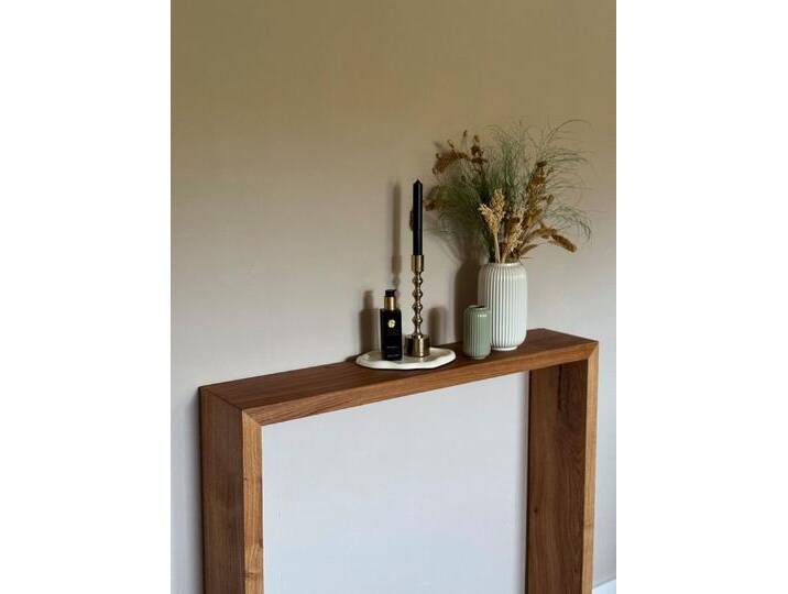 LosBudos Konsolentisch aus Massivholz, Minimalistische Konsole, Handgefertigte Flurkonsole, L: 60cm x T: 17,5cm, D - Natur (farblos) von OTTO
