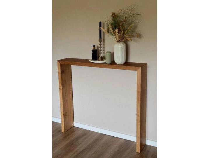 LosBudos Konsolentisch aus Massivholz, Minimalistische Konsole, Handgefertigte Flurkonsole, L: 60cm x T: 30cm, D - Natur (farblos) von OTTO