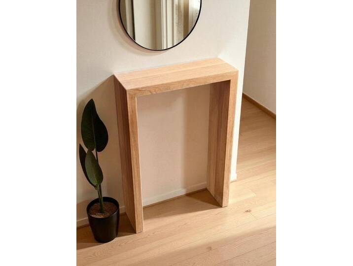 LosBudos Konsolentisch aus Massivholz, Minimalistische Konsole, Handgefertigte Flurkonsole, L: 90cm x T: 25cm, C - Leinöl von OTTO
