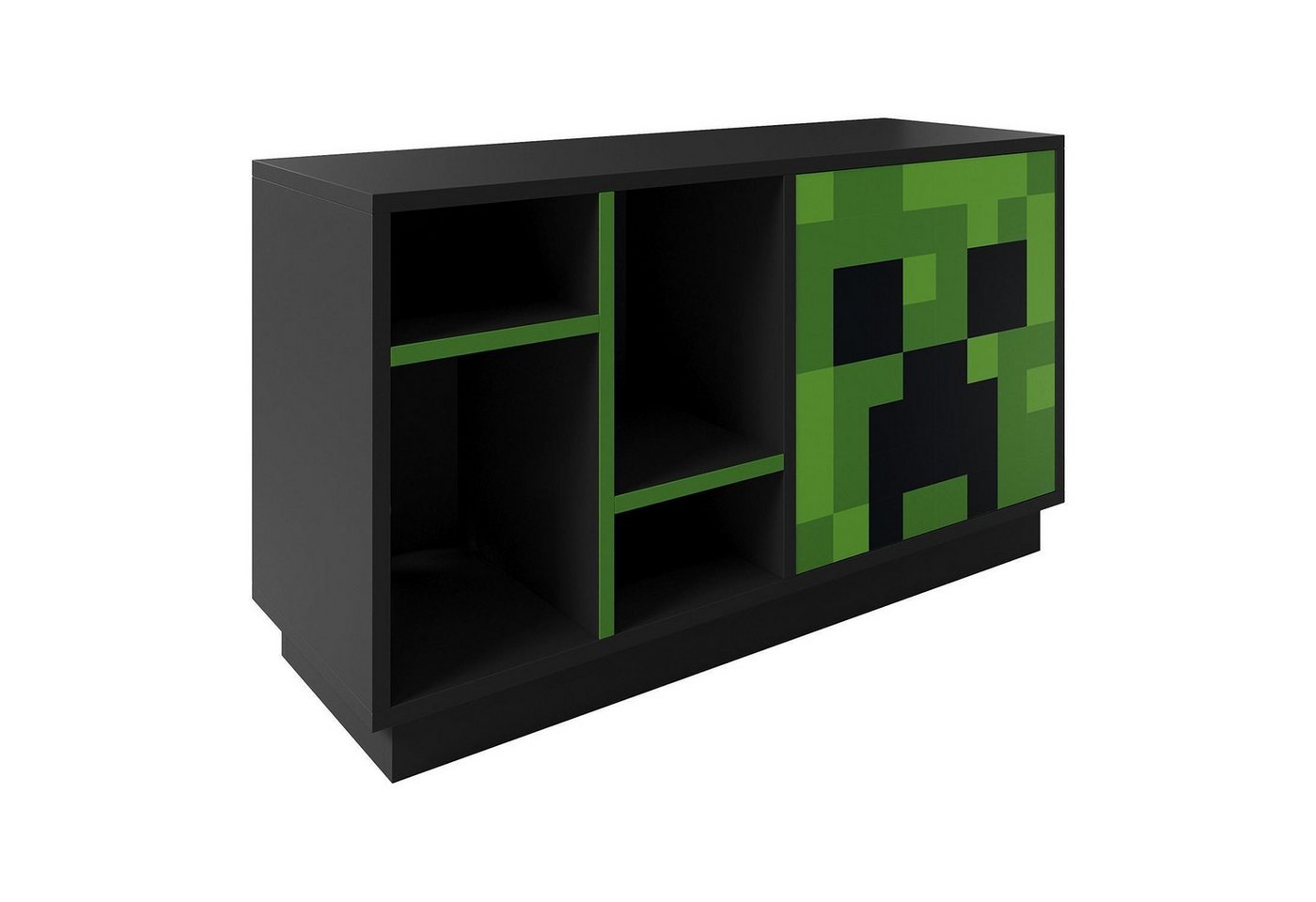 Lowboard MINECRAFT, 1 Glastür, Anthrazit, Grün, LED-Rückwandbeleuchtung, B 108 x H 61 x T 37 cm Lowboard MINECRAFT, 1 Glastür, Anthrazit, Grün, LED-Rückwandbeleuchtung, B 108 x H 61 x T 37 cm von OTTO