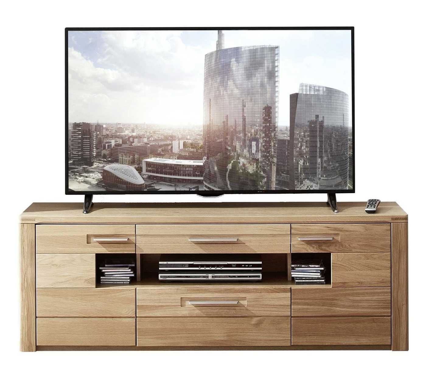 Lowboard TV-Lowboard NATURE TWO, B 160 cm, Wildeiche Dekor, Wildeiche massiv, 2 Türen, 2 Schubladen von OTTO