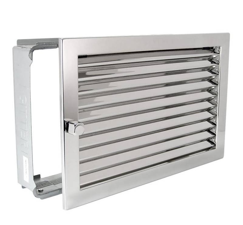 Lüftungsgitter Warmluftgitter WG 3523 ESG Edelstahl Hochglanz 350 x 230 Abluftgitter, Regulierbare Edelstahl Lamellen von OTTO