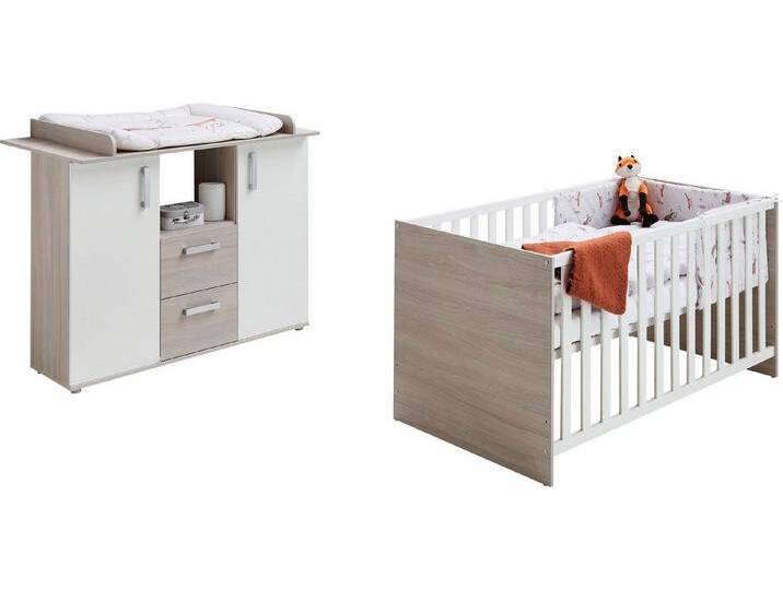 Home affaire Babymöbel-Set Geert, (Spar-Set, 2-tlg., Kinderbett, Wickelkommode), mit Kinderbett und Wickelkommode; Made in Germany von Home-affaire