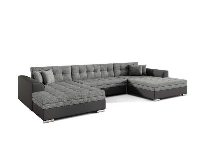 Lukas Möbel Wohnlandschaft Wohnlandschaft Vera mit Schlaffunktion XXL-Sofa in U-Form, mit Bettfunktion, schwarz, Berlin 02/Soft 11 von OTTO