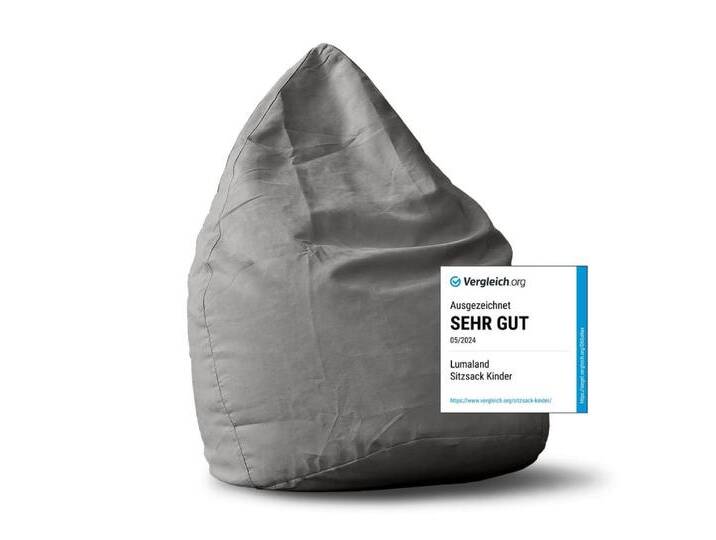 Lumaland Sitzsack Luxury XL Sitzsack (1 St), Microvelours Beanbag extra weich & robust Stuhl Sessel 60x45cm, grau, Polyester, Grau von OTTO
