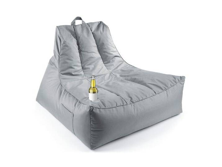 Lumaland Sitzsack Sitzsack-Lounge In-& Outdoor 380l grau, mit Flaschenhalter, grau, grau von OTTO