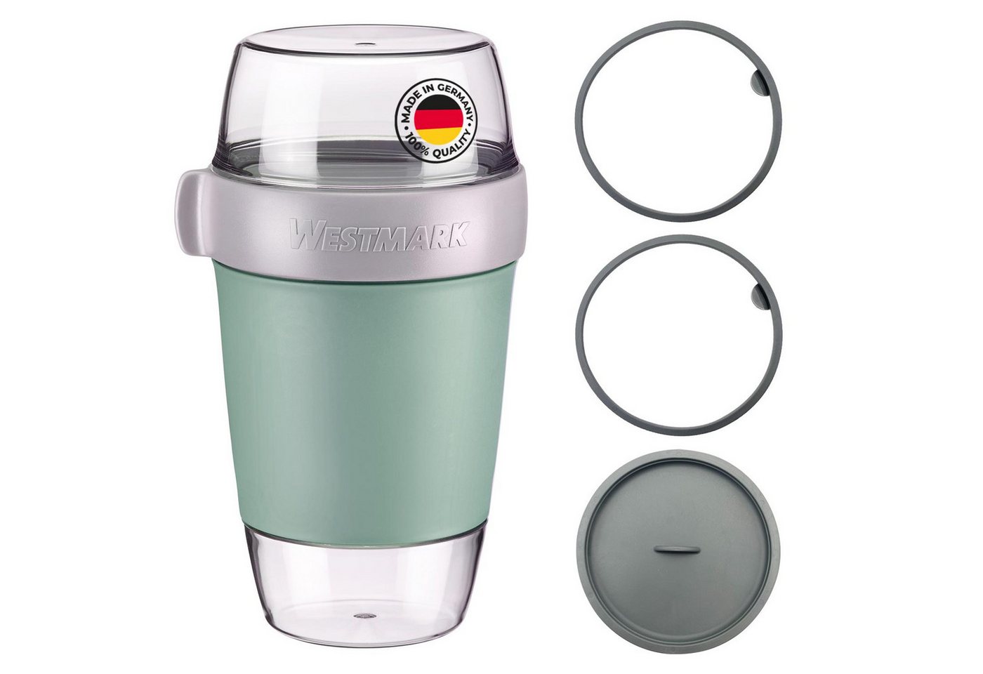 WESTMARK Lunchbox Lunchpot, groß, mit 3 auslaufsicheren Fächern: 350 ml + 600 ml + 200, Kunststoff (PP/SAN/TPE) von WESTMARK
