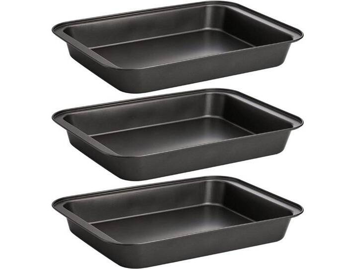 LuxusKollektion Back-Set Rechteckige Antihaft-Backformen 33 x 22,9cm tief, 3 Stück von OTTO