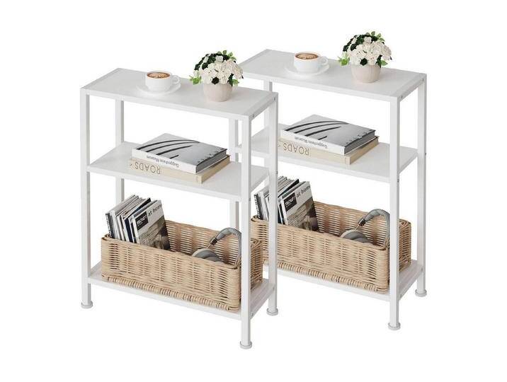 LuxusKollektion Beistelltisch Beistelltisch 2er Set klein schmal Nachttisch Sofa weiß Weiß Weiß LuxusKollektion Beistelltisch Beistelltisch 2er Set klein schmal Nachttisch Sofa weiß Weiß Weiß von OTTO