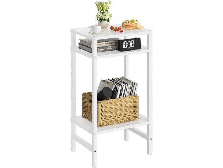 LuxusKollektion Beistelltisch Beistelltisch Holz 3 Ebenen Stauraum Nachttisch weiß 70cm von OTTO