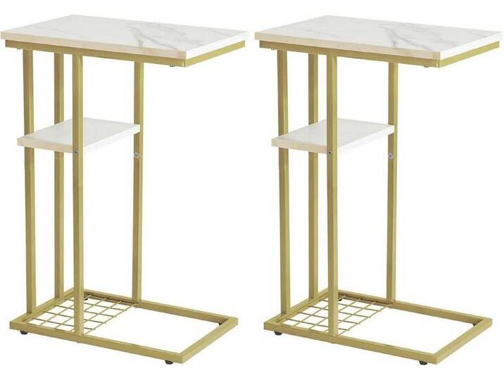LuxusKollektion Beistelltisch Beistelltisch Kaffeetisch C-Form Industrie-Design 2er-Set Weiß Gold LuxusKollektion Beistelltisch Beistelltisch Kaffeetisch C-Form Industrie-Design 2er-Set Weiß Gold von OTTO