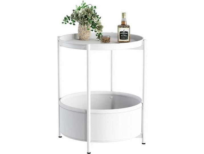 LuxusKollektion Beistelltisch Beistelltisch runder mit Stoffkorb Tablett LuxusKollektion Beistelltisch Beistelltisch runder mit Stoffkorb Tablett von OTTO