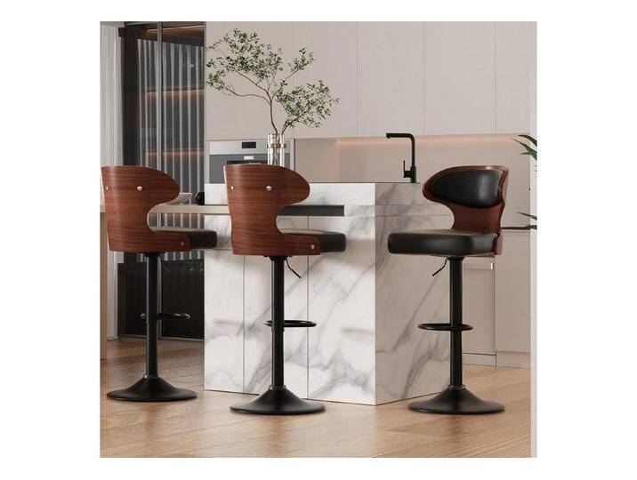 LuxusKollektion Drehstuhl Barhocker Barstuhl Drehstuhl Rückenlehne 3er Set Schwarz Nussbaumholz LuxusKollektion Drehstuhl Barhocker Barstuhl Drehstuhl Rückenlehne 3er Set Schwarz Nussbaumholz von OTTO