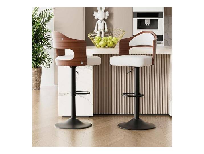 LuxusKollektion Drehstuhl Barhocker Drehstuhl Fußstütze Armlehne Rückenlehne 2er Set Weiß LuxusKollektion Drehstuhl Barhocker Drehstuhl Fußstütze Armlehne Rückenlehne 2er Set Weiß von OTTO