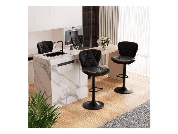 LuxusKollektion Drehstuhl Barhocker Höhenverstellbar Rückenlehne Kunstleder 4er Set Schwarz LuxusKollektion Drehstuhl Barhocker Höhenverstellbar Rückenlehne Kunstleder 4er Set Schwarz von OTTO