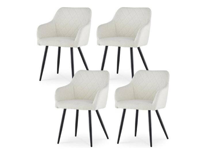 LuxusKollektion Essgruppe Esszimmerstühle 4er Polster Teddybezug Armlehne Bouclé Nebelweiß 4 LuxusKollektion Essgruppe Esszimmerstühle 4er Polster Teddybezug Armlehne Bouclé Nebelweiß 4 von OTTO