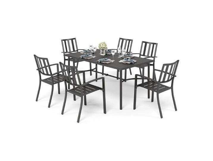 LuxusKollektion Garten-Essgruppe Gartenmöbel Set Metall E-Coating Gartentisch Stapelbaren Stühle LuxusKollektion Garten-Essgruppe Gartenmöbel Set Metall E-Coating Gartentisch Stapelbaren Stühle von OTTO