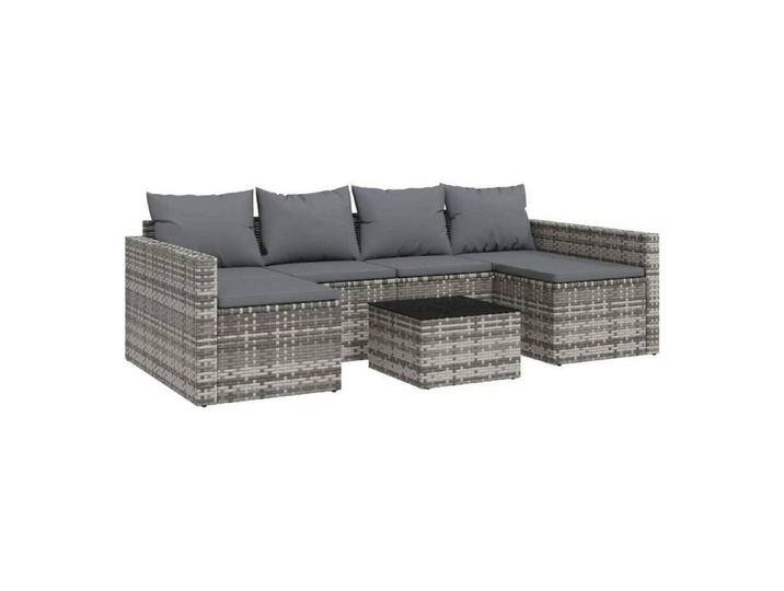 LuxusKollektion Gartenlounge-Set Gartenmöbel Set 2-TLG. Lounge-Set mit Kissen Grau Rattan LuxusKollektion Gartenlounge-Set Gartenmöbel Set 2-TLG. Lounge-Set mit Kissen Grau Rattan von OTTO