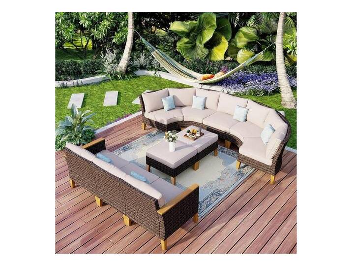 LuxusKollektion Gartenlounge-Set Lounge Set Polyrattan Gartenmöbel Sitzgruppe Rippen Cr006-9-10_i1 LuxusKollektion Gartenlounge-Set Lounge Set Polyrattan Gartenmöbel Sitzgruppe Rippen Cr006-9-10_i1 von OTTO