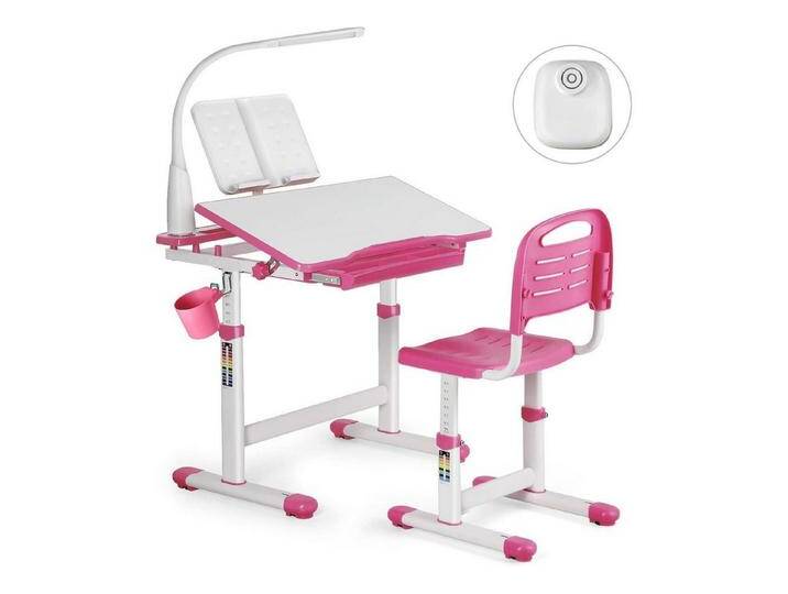 LuxusKollektion Kinderschreibtisch Kinder Schreibtisch höhenverstellbar mit Lampe Stuhl und Schublade von OTTO