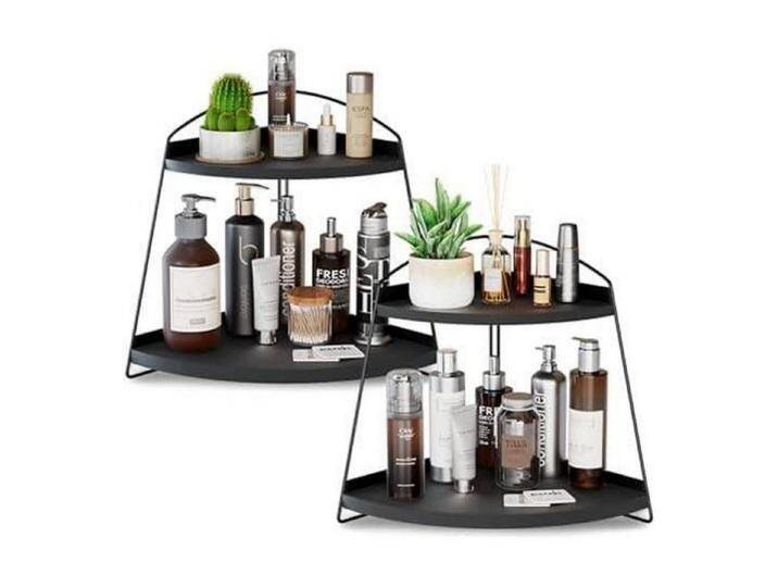 LuxusKollektion Kochbesteck-Set Eckregal 2 Etagen Küchenregal Kosmetik Gewürzregal Schwarz 2 von OTTO