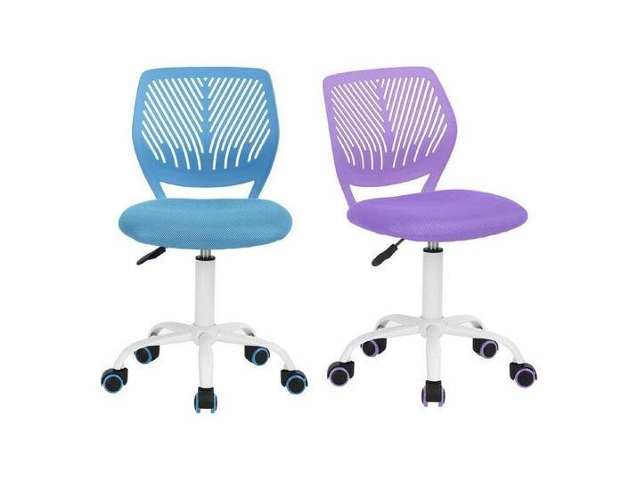 LuxusKollektion Schreibtischstuhl Schreibtischstuhl Drehstuhl verstellbar Stoffsitz 2er Blau und Lila von OTTO