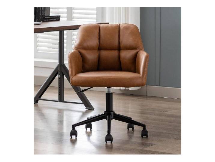 LuxusKollektion Schreibtischstuhl Schreibtischstuhl PU Leder Drehstuhl Sessel Bürostuhl 360° Braun von OTTO
