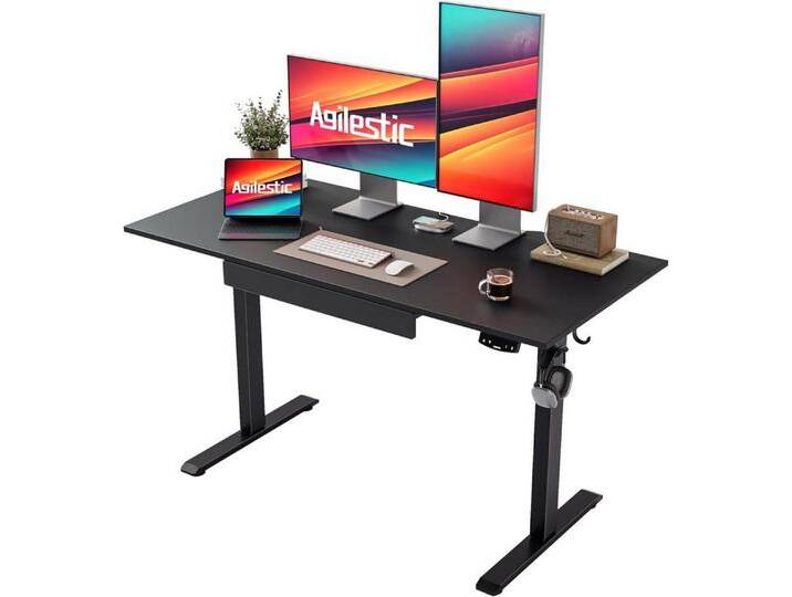 LuxusKollektion Stehtisch Elektrischer Stehschreibtisch höhenverstellbar mit Schublade 120x60 von OTTO