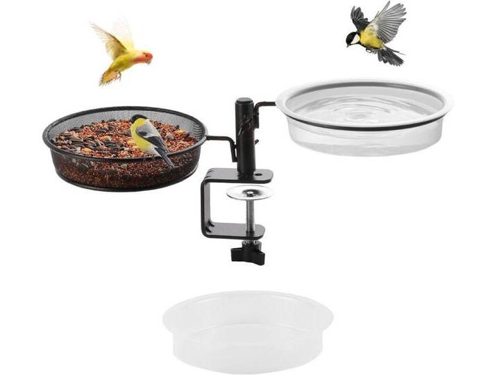LuxusKollektion Vogelhaus Vogelfutterspender für Deck mit Zwei Tabletts und Vogeltränke von OTTO