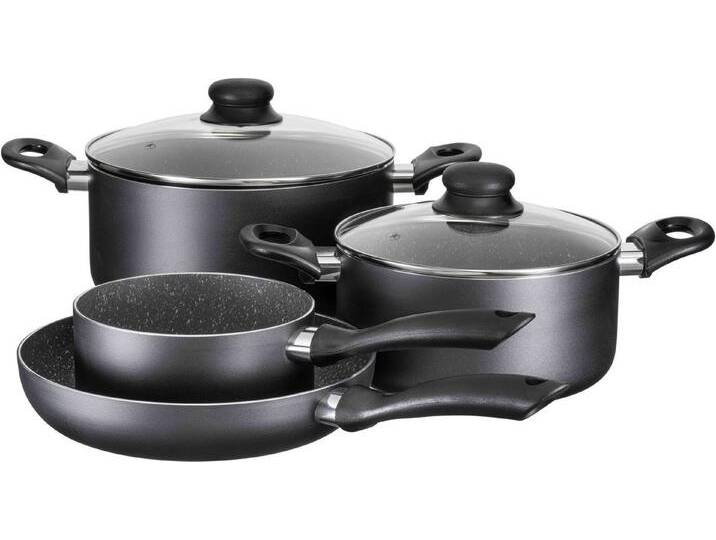 MÄSER Topf-Set Kochtopf-Set Izar, Aluminium, Aluminium (Set, 6-tlg), schwarz von OTTO