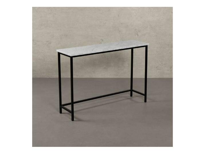 MAGNA Atelier Konsolentisch MONTE CARLO aus ECHTEM MARMOR, Ablagetisch, Metallgestell, Naturstein Sideboard, 110x32x70cm, weiß, Gestell: Schwarz von OTTO