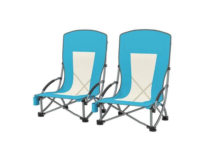 MC Star Campingstuhl 2er Set Campingstühle klappbar Campingstuhl mit Getränkehalter (Netzrückenlehne Tragetasche Faltstuhl faltbar Anglerstuhl Outdoor Anglersessel bis 120 kg Gartenstuhl für Garten Strand) von OTTO