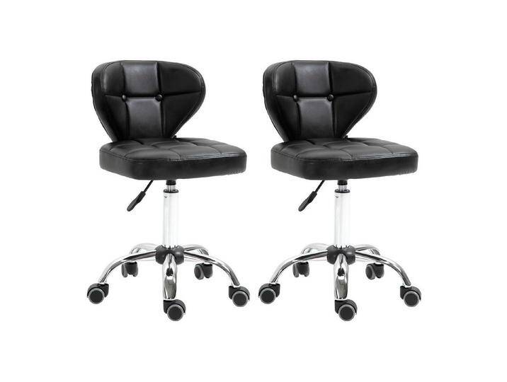 MC Star Drehhocker 2er-Set Rollhocker mit Rückenlehne, Arbeitshocker höhenverstellbar (Kunstleder+Stahl, Dunkelgrau, 45x47x72-87cm, 2 St) von OTTO