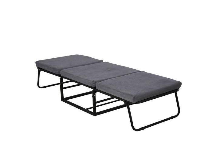 MC Star Gästebett klappbar 2in1 Hocker verstellbar Polyester Stahl Schaumstoff (Grau 192x68x37cm), grau von OTTO