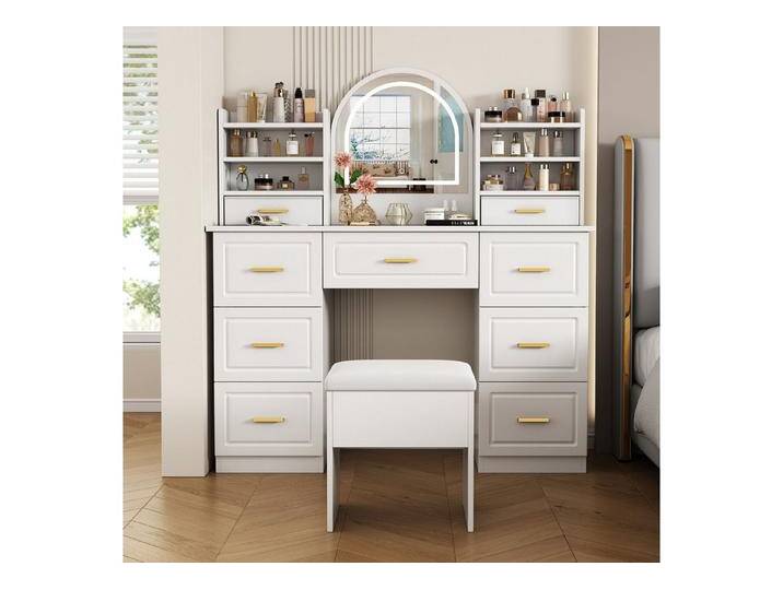 MC Star Schminktisch Schminktisch mit Spiegel, Schminktische mit LED-Beleuchtung (Kosmetiktisch mit 9 Schubladen, Frisiertisch, weiß, für Wohnzimmer Schlafzimmer von OTTO