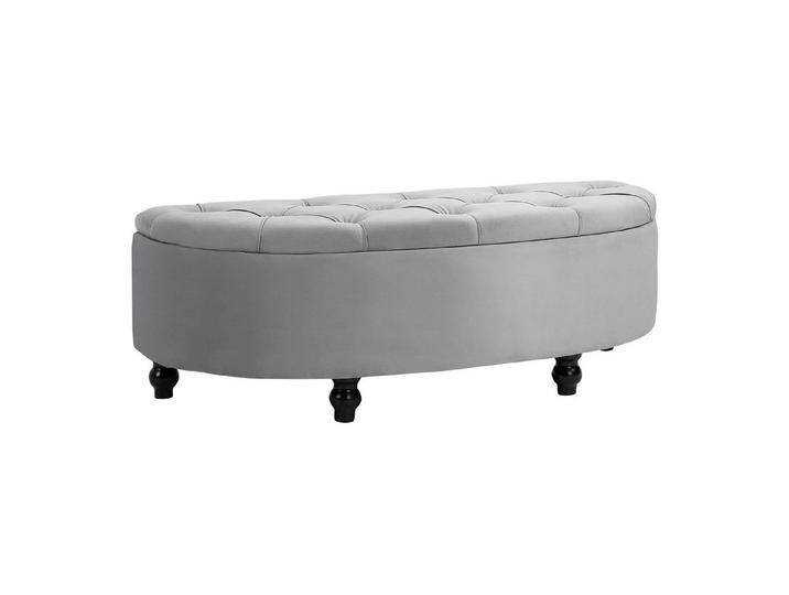 MC Star Sitzbank Stauraum Sitzhocker Aufbewahrungsbox Fußbank Velvet-Touch (Gummiholz Grau Schlafzimmer), grau von OTTO