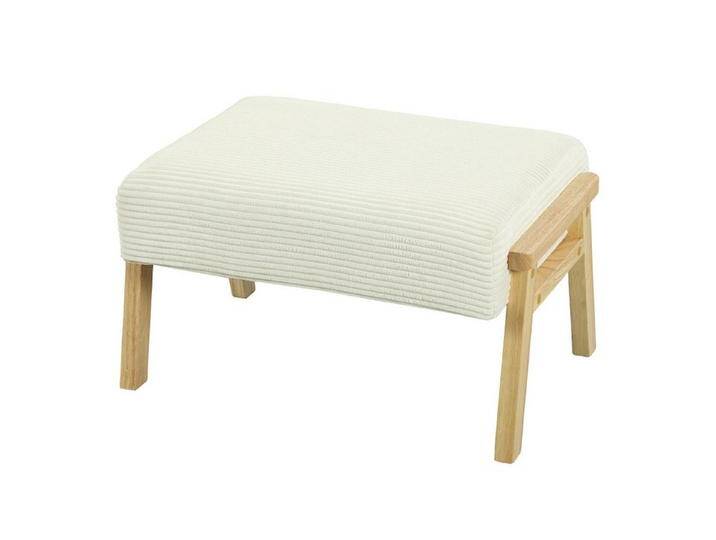 MC Star Sitzhocker Hocker mit weichem Sitzkissen Holzbeinen Fußhocker (mit Cordoptik Cremeweiß), beige von OTTO