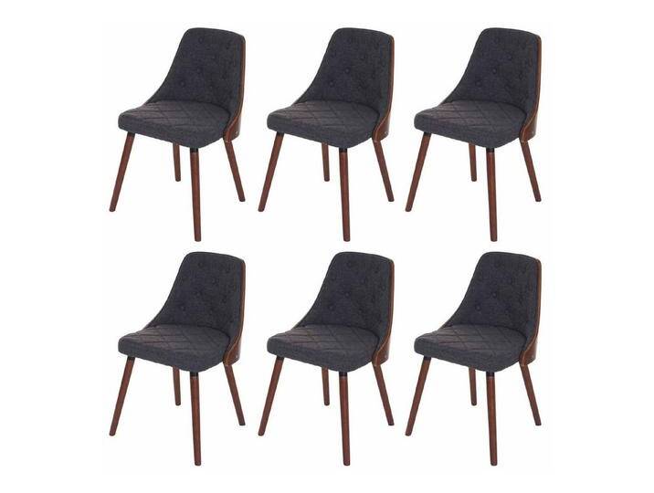 MCW Esszimmerstuhl -A75-6 (Set, 6 St), 6er-Set, Walnuss-Optik, Rautenmuster, grau, Textil, Holz von OTTO