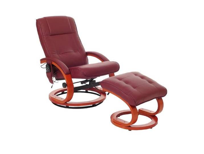 MCW Massagesessel Pescatori II, Um 360° drehbar, Mit Massagefunktion, Inkl. Hocker, neigbar, rot, bordeaux von OTTO