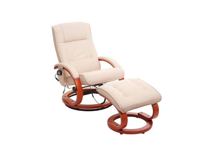 MCW Massagesessel Pescatori II, Um 360° drehbar, Mit Massagefunktion, Inkl. Hocker, neigbar, weiß, weiß-creme von OTTO