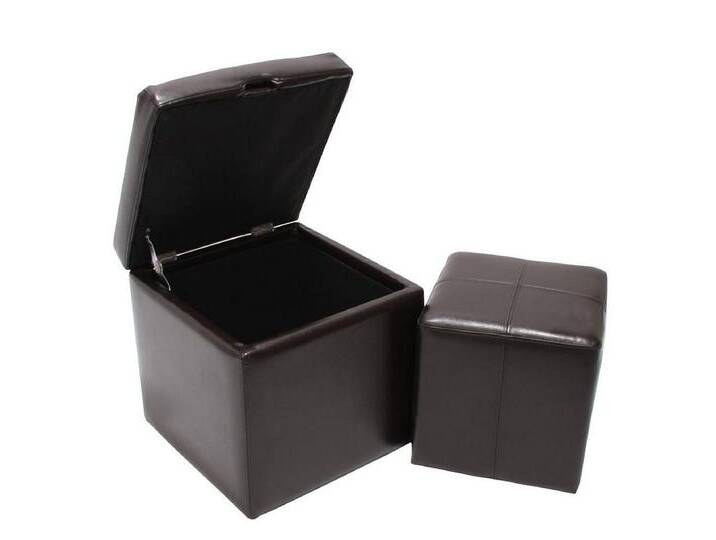 MCW Sitzwürfel Carrara-II (Set, 2er), Belastbarkeit ca. 150 kg, 2er Set aus Sitzhocker und Aufbewahrungsbox, braun, braun von OTTO