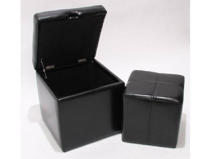 MCW Sitzwürfel Carrara-II (Set, 2er), Belastbarkeit ca. 150 kg, 2er Set aus Sitzhocker und Aufbewahrungsbox, schwarz, schwarz von OTTO