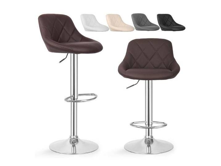MIADOMODO Barhocker Barstuhl 2er Set mit Fußstütze Höhenverstellbar Kunstleder, braun, Braun von OTTO